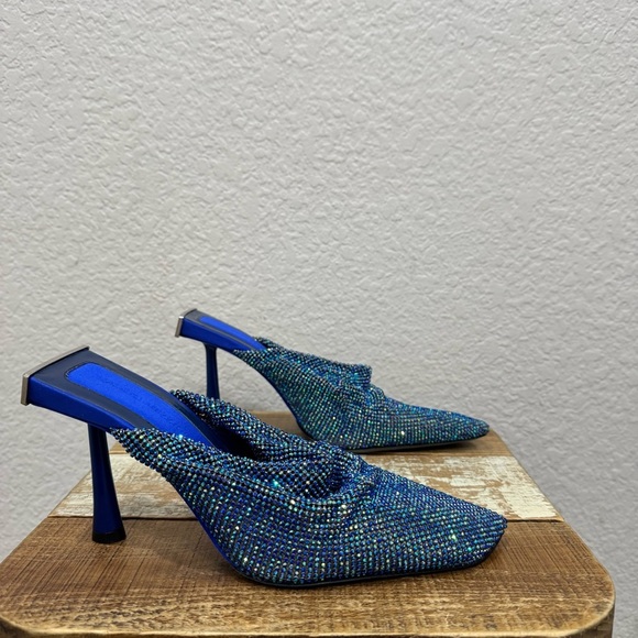 Benedetta Bruzziches Goliarda Crystal Mesh Blue Mule - Picture 3 of 10
